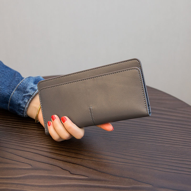 womens soft leather buckle wallet