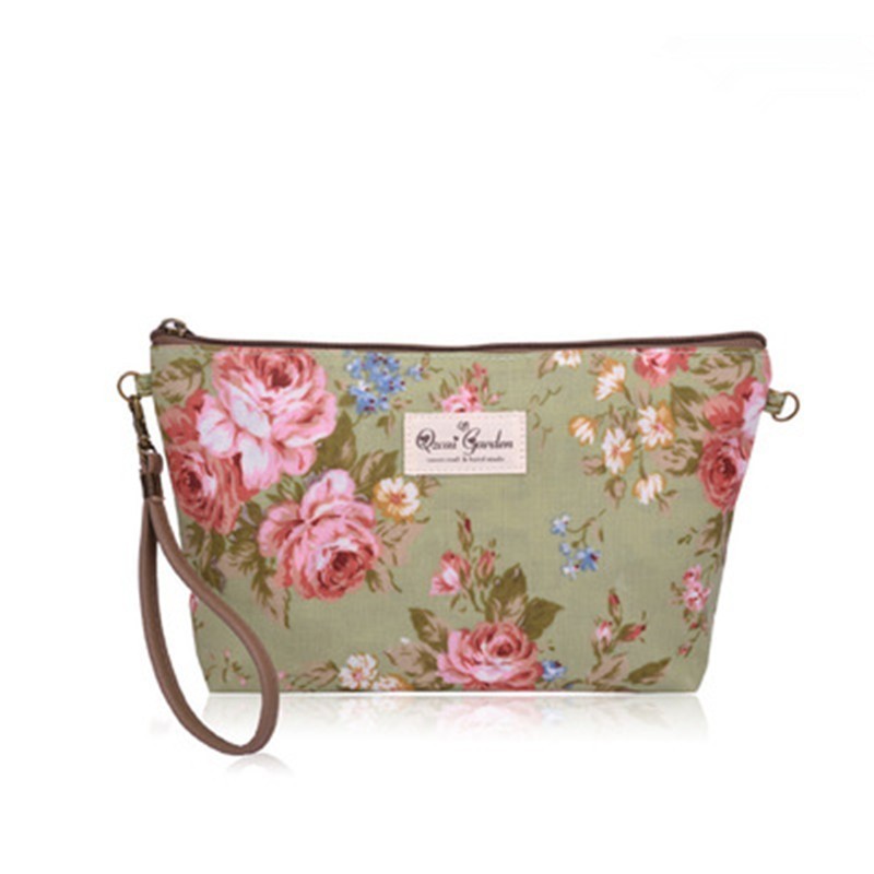 waterproof floral cosmetic bag