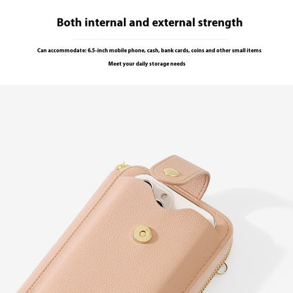 korean style advanced simple large capacity vertical creative mobile phone bag womens pu purse