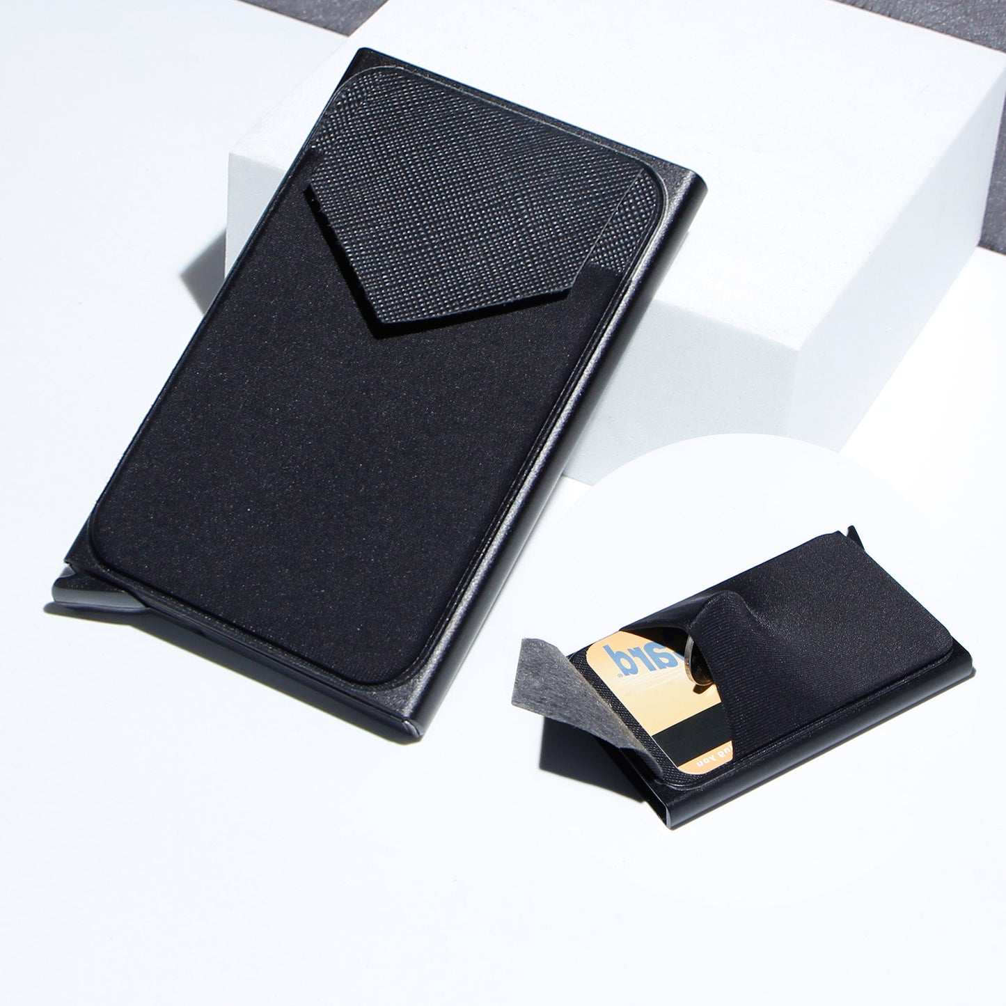 metal card strap lycra cloth anti theft swiping aluminum alloy credit card box business card case multi card holder