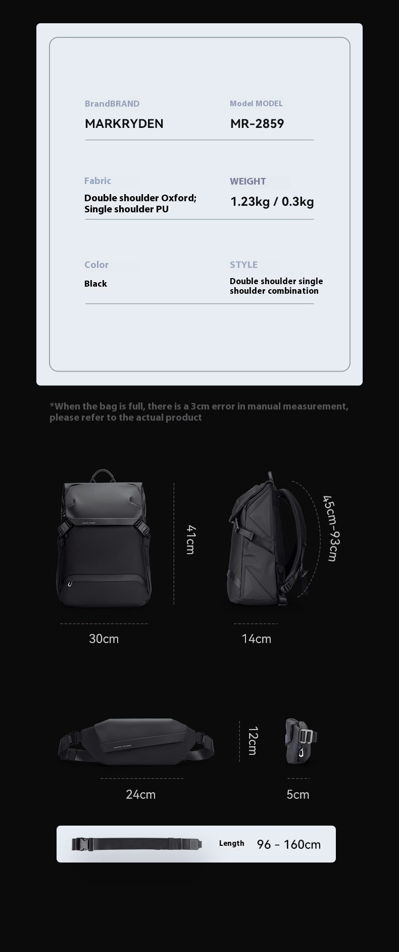 mens business travel computer backpack detachable letter backpack large capacity