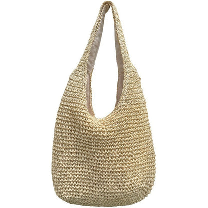 large capacity seaside vacation beach single shoulder woven bag