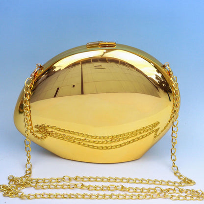 golden acrylic metallic goose egg box banquet clutch