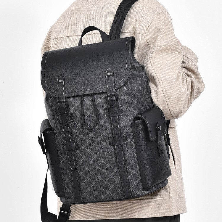 curved shoulder strap new mens casual business travel backpack