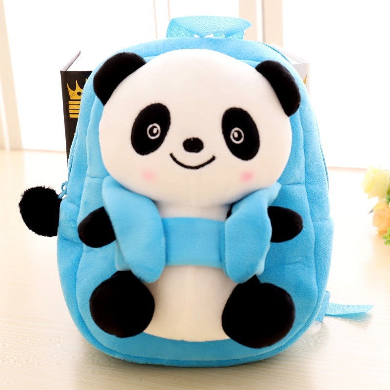 cartoon panda plush childrens school bag