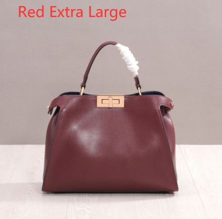 big bag white collar fashion new cat bag leather leather leather