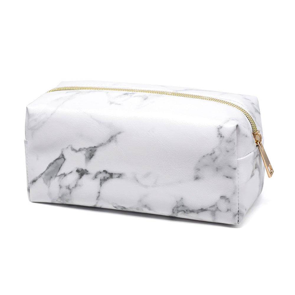 new marbled white pu cosmetic storage bag