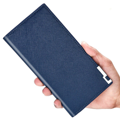 mens leather long card case wallet