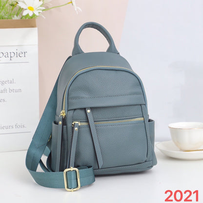 Fashion All-matching Leather Travel Bag Large-capacity Backpack