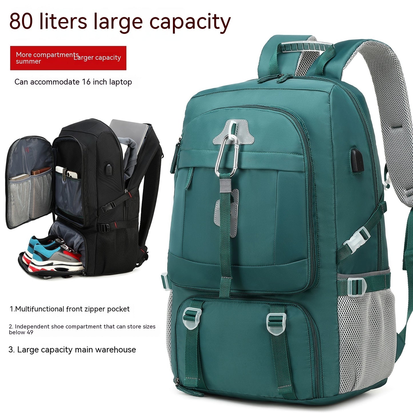 large capacity business short trip mens backpack travel