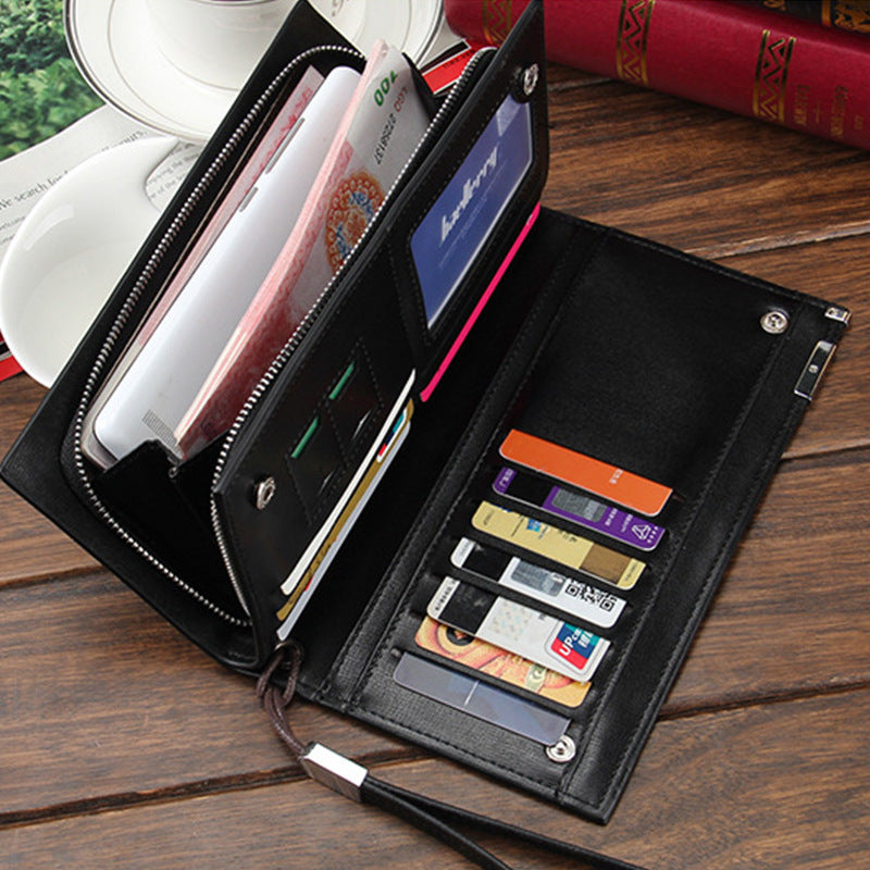 long wallet multi function zipper clutch