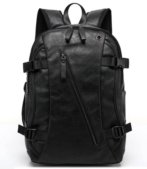 new korean style mens backpack fashion style leather middle school bag male bag factory direct sales