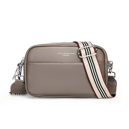 fashion simple shoulder messenger bag top layer cowhide small square bag