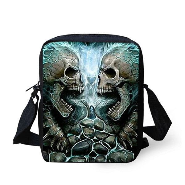 european and american skull childrens messenger bag