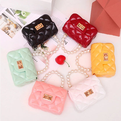 candy colored mini shoulder bags with pearls handbag women