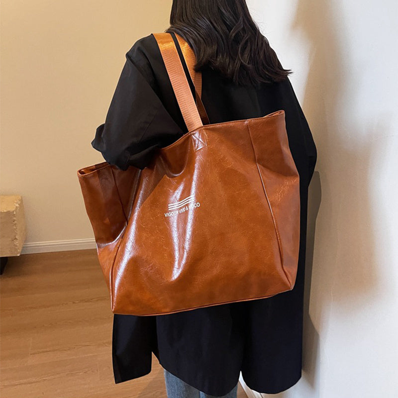 large capacity tote bag women fashion versatile solid shoulder bags waterproof designer luxury handbag trend personalized travel bag