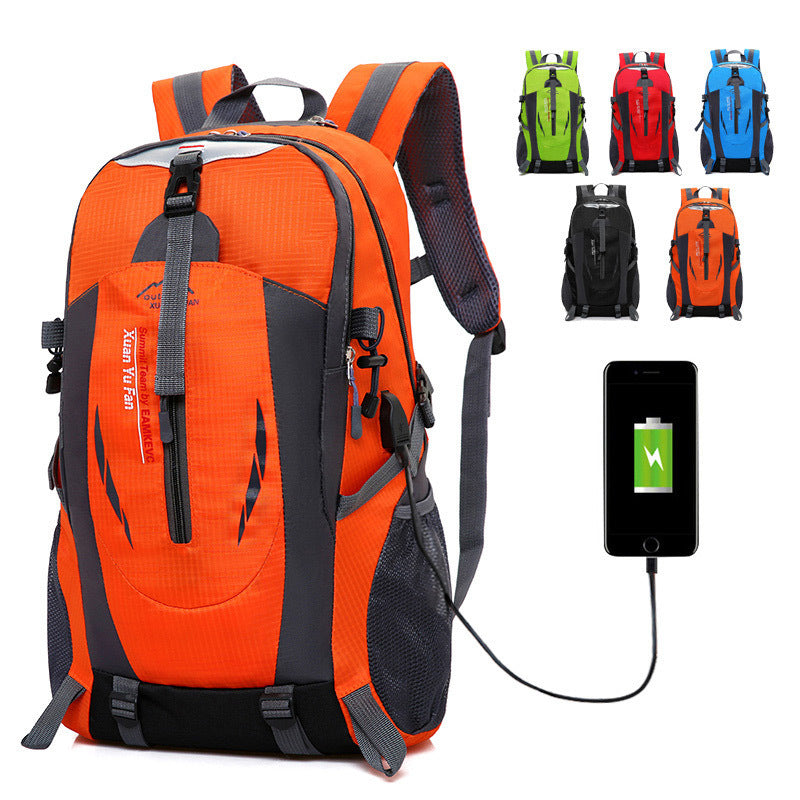 usb rechargeable bag new double shoulder bag male large capacity outdoor mountaineering bag women sports leisure travel bag