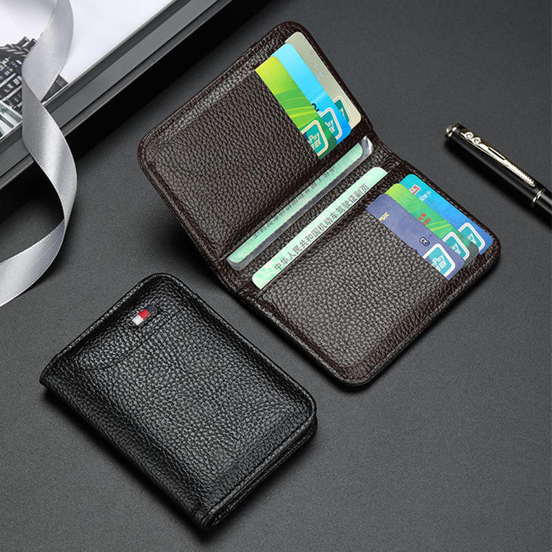 mens business leather case bank card holder