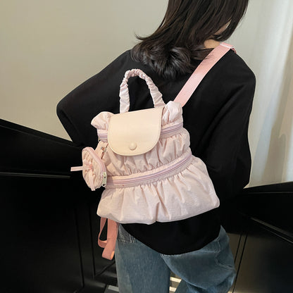 womens fashionable pleated backpack