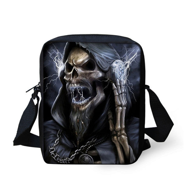 european and american skull childrens messenger bag