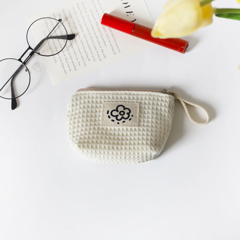 womens cute simple waffle storage bag