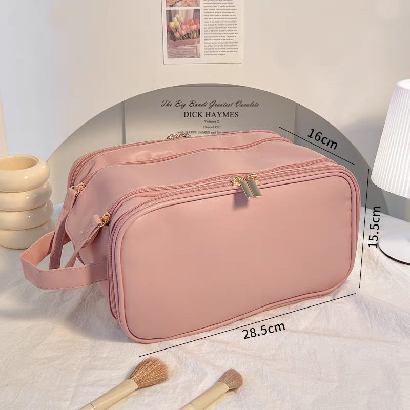 cosmetic bag large capacity travel double zipper wash bag