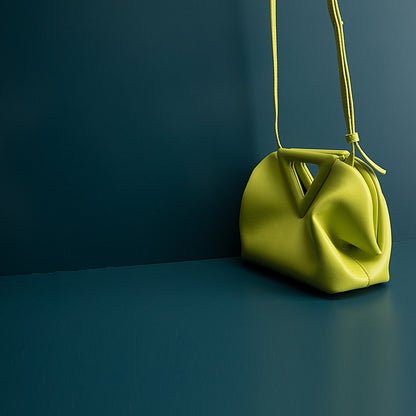 calfskin soft leather triangle cloud bag shoulder crossbody