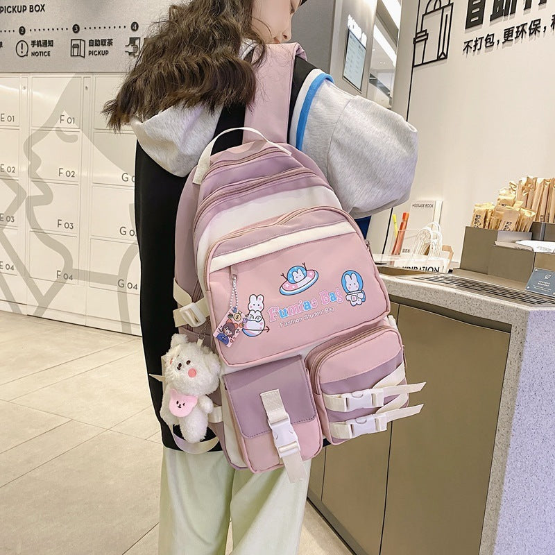 womens japanese style large capacity simple backpack student schoolbag