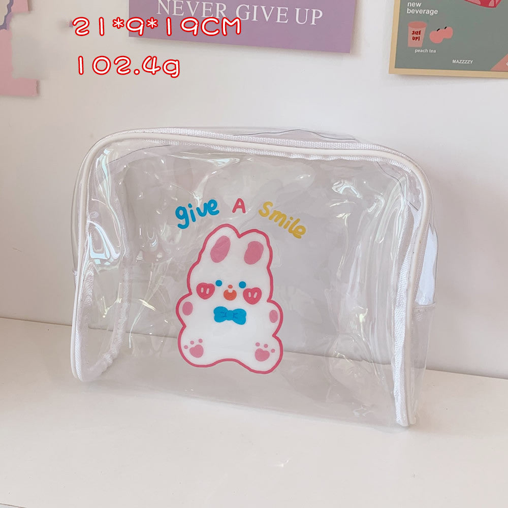 cute cha cha bear large capacity transparent travel cosmetic bag