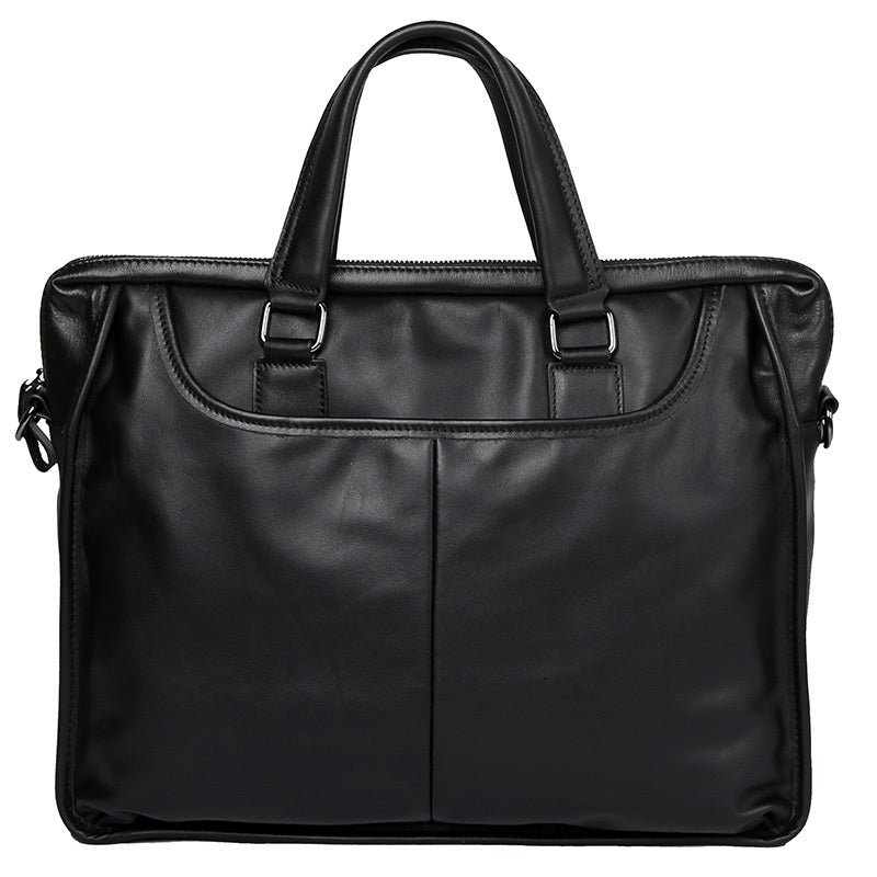 mens portable leather leisure briefcase