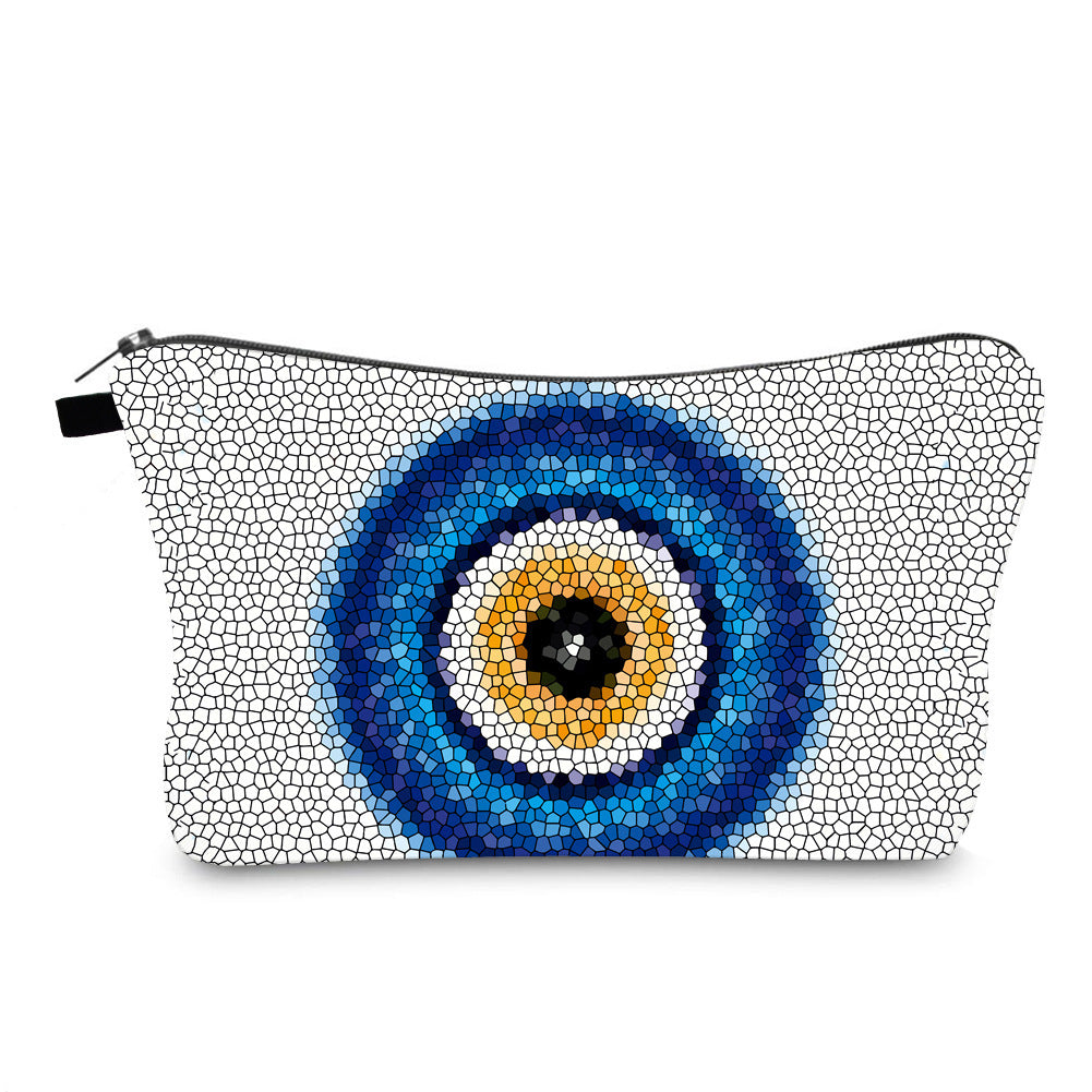 anti splash cosmetic bag evil eye print cross border