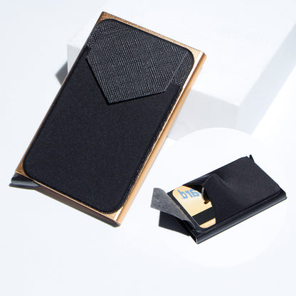 metal card strap lycra cloth anti theft swiping aluminum alloy credit card box business card case multi card holder