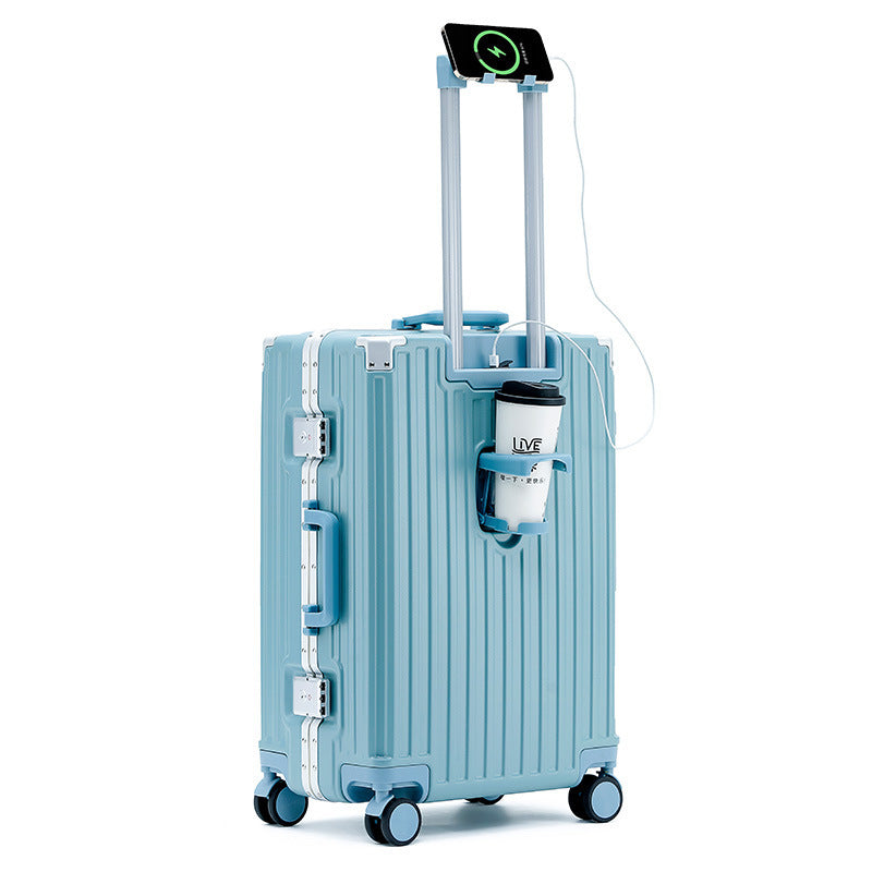 aluminum frame luggage solid extra thick and durable trolley case