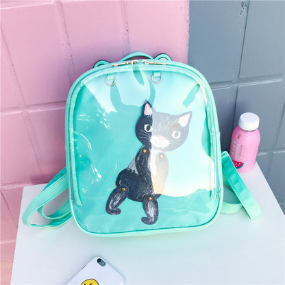 korean girls transparent candy color cute student schoolbag