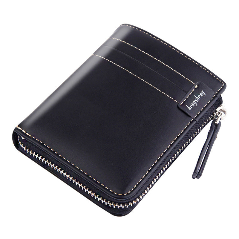 mens wallet short wallet retro zipper dollar