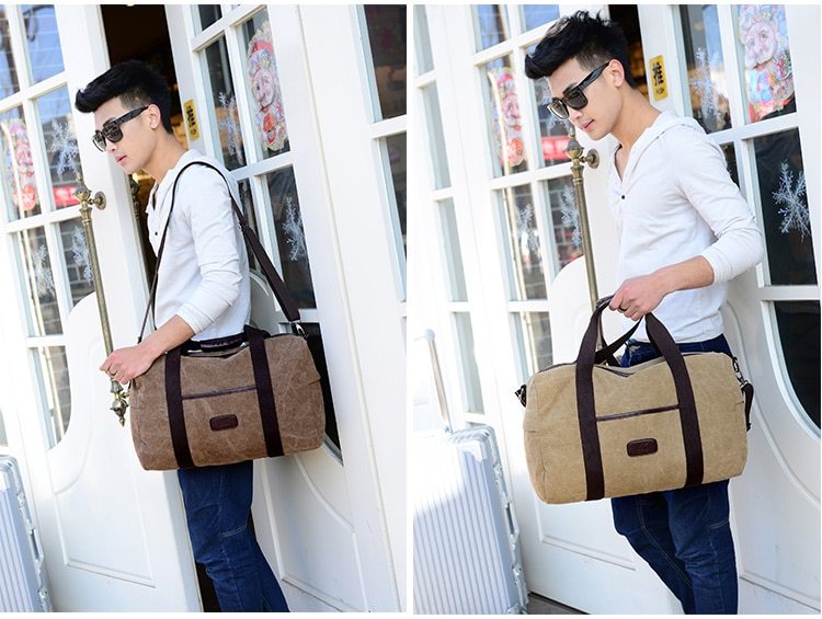 vintage men canvas handbag high quality travel bags large capacity women luggage travel duffle bags