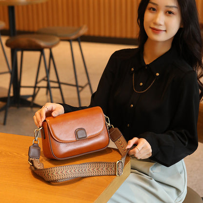 genuine leather womens bag first layer vegetable tanned portable crossbody