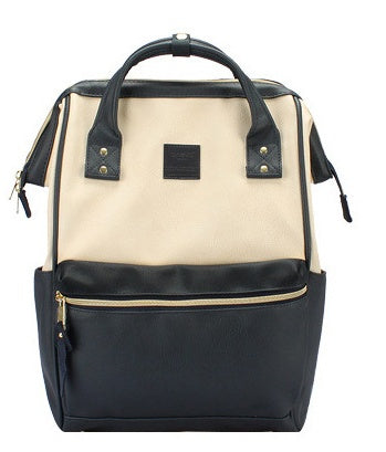 portable contrast color macaron student schoolbag