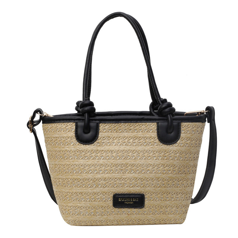 casual women beach vacation style woven bag