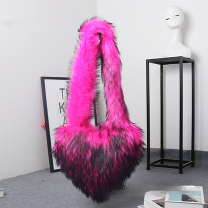 crossbody love female fur plush big bag capacity personality