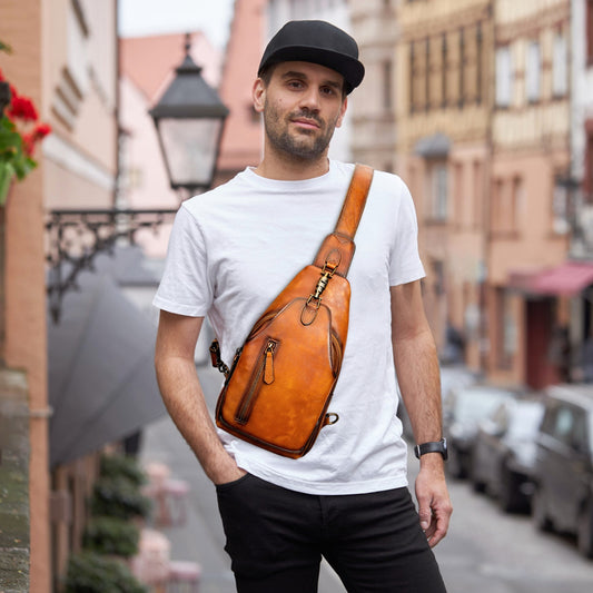 retro cattlehide leather fashion multifunctional leisure bag