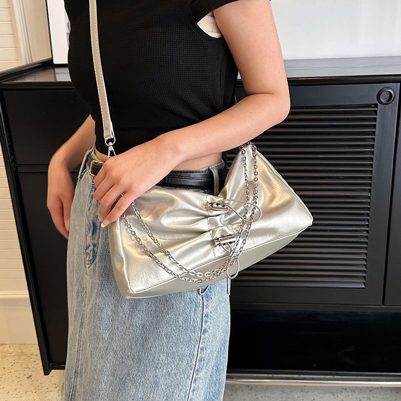 high grade waist bag silver underarm bag shoulder crossbody