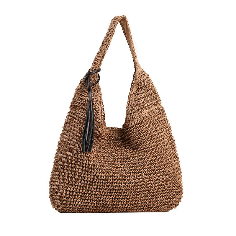 hand woven underarm hand carrying straw bag easy matching large capacity