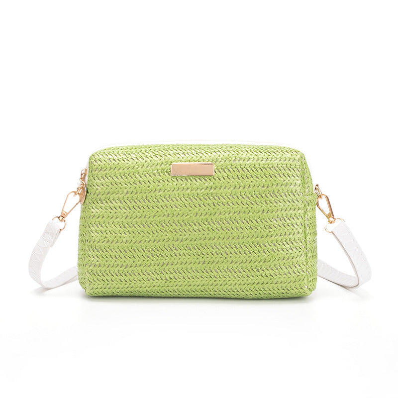 braided single shoulder cross body beach bag female