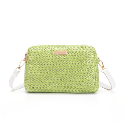 braided single shoulder cross body beach bag female