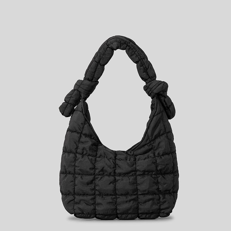 simple quilted bubble texture cloud pleated handbag for women