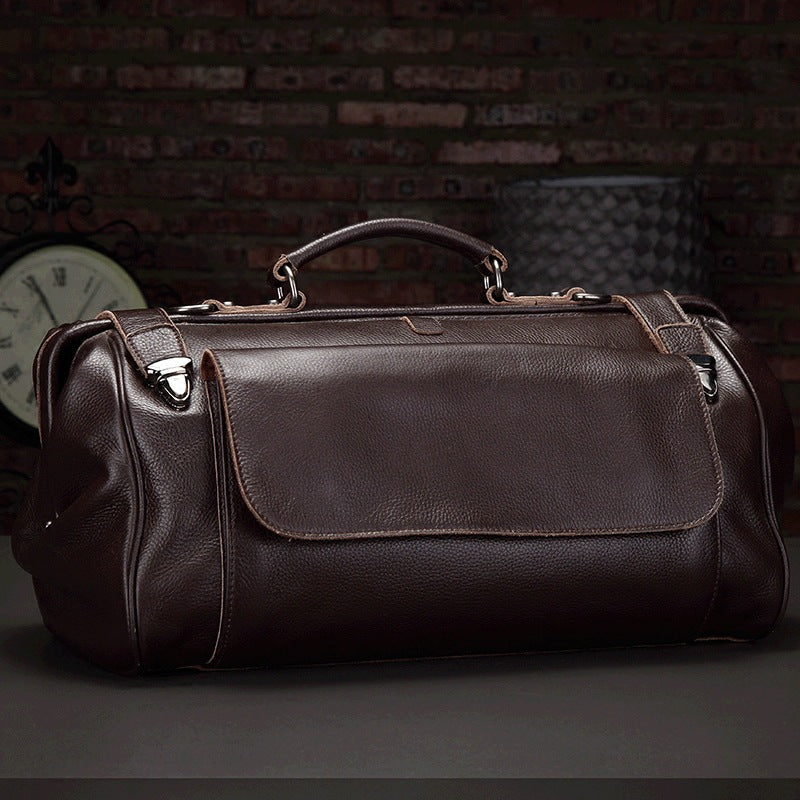 genuine leather business luggage and travel bag