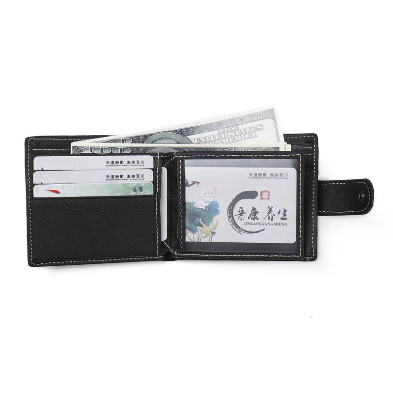 mens leather wallet with zipper and buckle