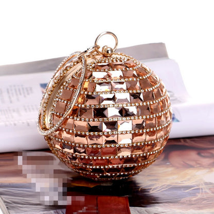 new style diamond handbag ladies spherical dinner bag