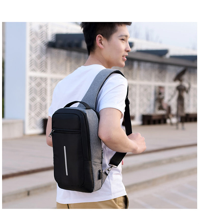 anti theft usb charging chest bag with you